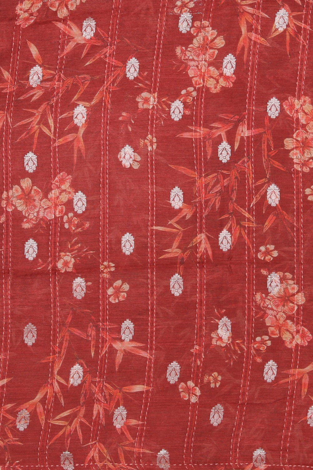 Image of Kantha Stitch Unstitched Suit With Dupatta (3 Pcs Set)